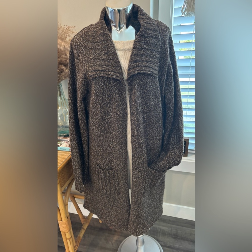 Paola L Angela by Tricot long knit sweater coat size M-L NWT!